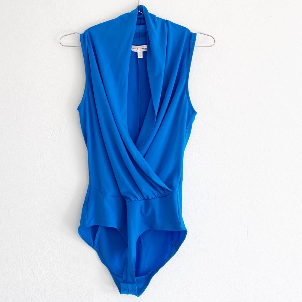 Blue Top Leotard Sleeveless Bodysuit Size XS